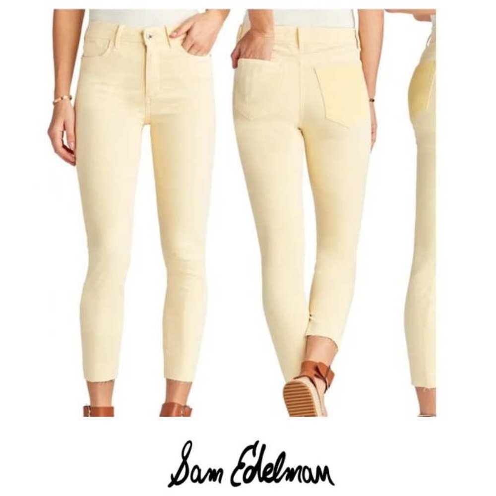 Sam Edelman The Stiletto Ankle Skinny Jeans Size 32 Citron Haze Yellow